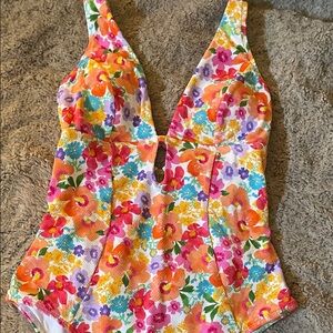 Cupshe Floral One Piece Swimsuit - Multicolor